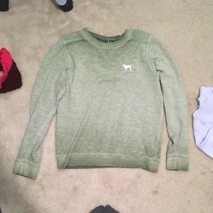 Pink Victoria’s Secret sage green crew neck